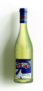 Bottle of white wine with Fresca Leyenda label
